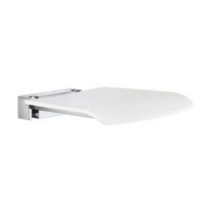 Smedbo Living Basic FK404 folding shower seat white with chrome