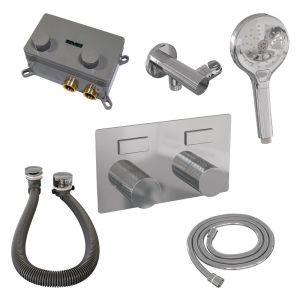 Brauer Carving 5-CE-213 thermostatic concealed bath mixer with push buttons SET 04 chrome