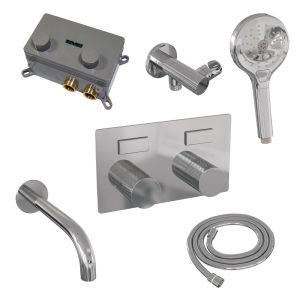 Brauer Carving 5-CE-215 thermostatic concealed bath mixer with push buttons SET 04 chrome