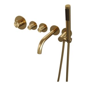 Brauer Carving 5-GG-093 thermostatic concealed bath mixer SET 01 gold brushed PVD
