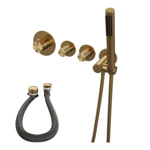 Brauer Carving 5-GG-095 thermostatic concealed bath mixer SET 01 gold brushed PVD