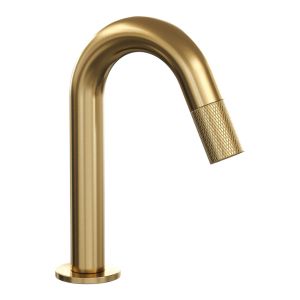 Brauer Carving 5-GG-321 surface-mounted basin tap with curved spout gold brushed PVD