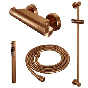 Brauer Carving 5-GK-086-1 body shower thermostatic mixer SET 01 copper brushed PVD