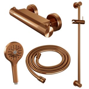 Brauer Carving 5-GK-086-2 body shower thermostatic mixer SET 02 copper brushed PVD