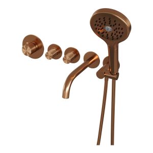 Brauer Carving 5-GK-094 thermostatic concealed bath mixer SET 02 copper brushed PVD