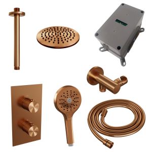 Brauer Carving 5-GK-131 thermostatic concealed rain shower 3-way diverter SET 35 copper brushed PVD