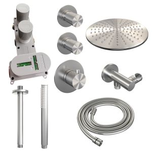 Brauer Carving 5-NG-102 thermostatic concealed rain shower SET 06 stainless steel brushed PVD