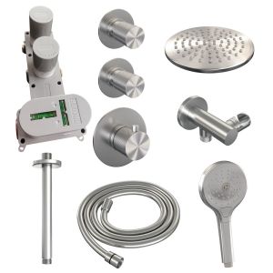 Brauer Carving 5-NG-107 thermostatic concealed rain shower SET 11 stainless steel brushed PVD