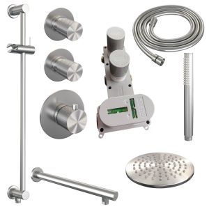 Brauer Carving 5-NG-109 thermostatic concealed rain shower SET 13 stainless steel brushed PVD