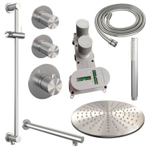 Brauer Carving 5-NG-110 thermostatic concealed rain shower SET 14 stainless steel brushed PVD