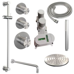 Brauer Carving 5-NG-111 thermostatic concealed rain shower SET 15 stainless steel brushed PVD