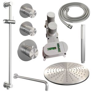 Brauer Carving 5-NG-112 thermostatic concealed rain shower SET 16 stainless steel brushed PVD