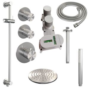 Brauer Carving 5-NG-113 thermostatic concealed rain shower SET 17 stainless steel brushed PVD