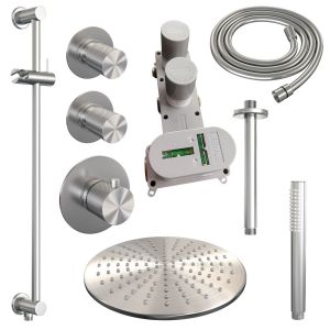 Brauer Carving 5-NG-114 thermostatic concealed rain shower SET 18 stainless steel brushed PVD
