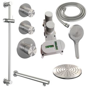 Brauer Carving 5-NG-115 thermostatic concealed rain shower SET 19 stainless steel brushed PVD