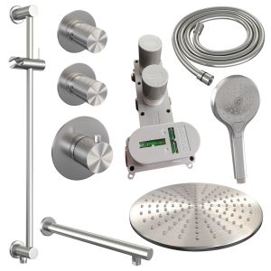 Brauer Carving 5-NG-116 thermostatic concealed rain shower SET 20 stainless steel brushed PVD