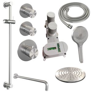 Brauer Carving 5-NG-117 thermostatic concealed rain shower SET 21 stainless steel brushed PVD