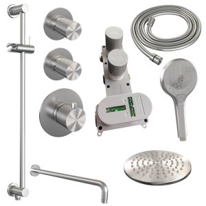 BrauerCarving 5-NG-117 thermostatic flush-mounted rain shower SET 21 stainless steel brushed PVD