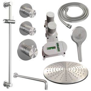 Brauer Carving 5-NG-118 thermostatic concealed rain shower SET 22 stainless steel brushed PVD