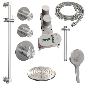 Brauer Carving 5-NG-119 thermostatic concealed rain shower SET 23 stainless steel brushed PVD