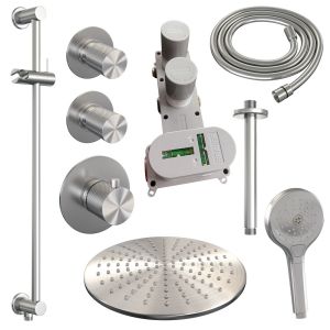 Brauer Carving 5-NG-120 thermostatic concealed rain shower SET 24 stainless steel brushed PVD