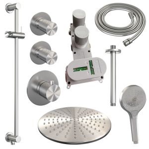 BrauerCarving 5-NG-120 thermostatic flush-mounted rain shower SET 24 stainless steel brushed PVD