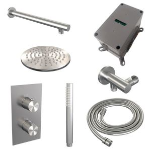 Brauer Carving 5-NG-121 thermostatic concealed rain shower 3-way diverter SET 25 stainless steel brushed PVD