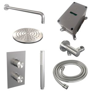 Brauer Carving 5-NG-123 thermostatic concealed rain shower 3-way diverter SET 27 stainless steel brushed PVD