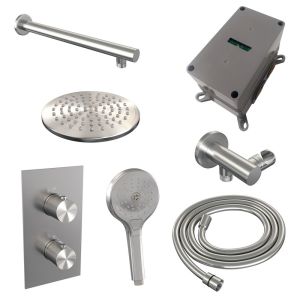 Brauer Carving 5-NG-127 thermostatic concealed rain shower 3-way diverter SET 31 stainless steel brushed PVD