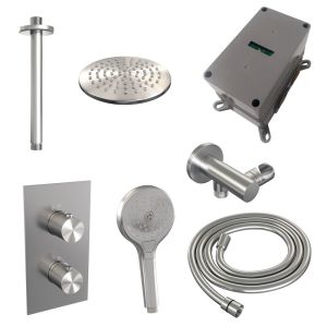 Brauer Carving 5-NG-131 thermostatic concealed rain shower 3-way diverter SET 35 stainless steel brushed PVD