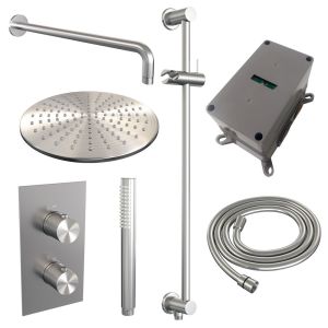 Brauer Carving 5-NG-136 thermostatic concealed rain shower 3-way diverter SET 40 stainless steel brushed PVD