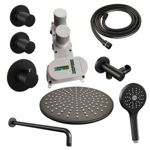 Brauer Carving 5-S-106 thermostatic concealed rain shower SET 10 matt black