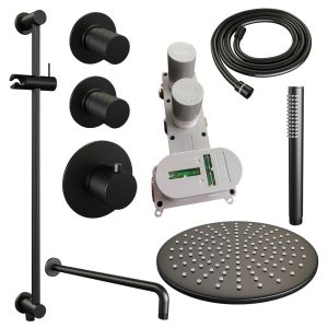 Brauer Carving 5-S-112 thermostatic concealed rain shower set 16 matt black