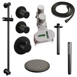 Brauer Carving 5-S-113 thermostatic concealed rain shower set 17 matt black