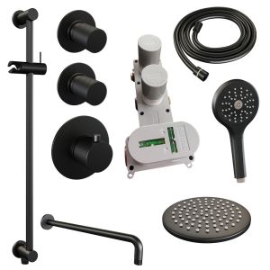 Brauer Carving 5-S-117 thermostatic concealed rain shower set 21 matt black