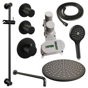 Brauer Carving 5-S-118 thermostatic concealed rain shower SET 22 matt black