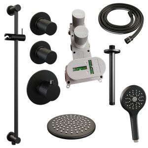 Brauer Carving 5-S-119 thermostatic concealed rain shower SET 23 matt black