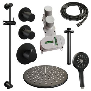 Brauer Carving 5-S-120 thermostatic concealed rain shower set 24 matt black