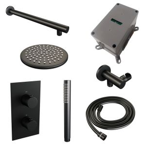 Brauer Carving 5-S-121 thermostatic concealed rain shower 3-way diverter SET 25 matt black