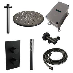 Brauer Carving 5-S-126 thermostatic concealed rain shower 3-way diverter SET 30 matte black