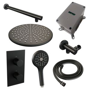 Brauer Carving 5-S-128 thermostatic concealed rain shower 3-way diverter SET 32 matt black