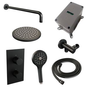 Brauer Carving 5-S-129 thermostatic concealed rain shower 3-way diverter SET 33 matte black