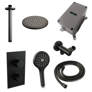 Brauer Carving 5-S-131 thermostatic concealed rain shower 3-way diverter SET 35 matte black