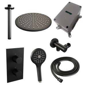 Brauer Carving 5-S-132 thermostatic concealed rain shower 3-way diverter SET 36 matte black