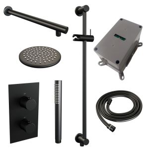 Brauer Carving 5-S-133 thermostatic concealed rain shower 3-way diverter SET 37 matte black