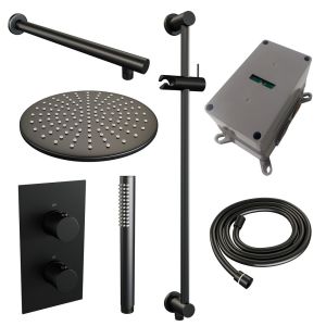 Brauer Carving 5-S-134 thermostatic concealed rain shower 3-way diverter SET 38 matte black