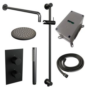 Brauer Carving 5-S-135 thermostatic concealed rain shower 3-way diverter SET 39 matte black