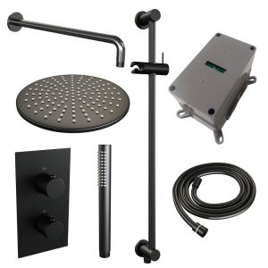 Brauer Carving 5-S-136 thermostatic concealed rain shower 3-way diverter SET 40 matte black