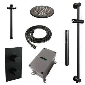Brauer Carving 5-S-137 thermostatic concealed rain shower 3-way diverter SET 41 matte black