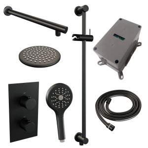 Brauer Carving 5-S-139 thermostatic concealed rain shower 3-way diverter SET 43 matte black